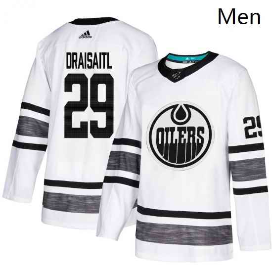 Mens Adidas Edmonton Oilers 29 Leon Draisaitl White 2019 All Star Game Parley Authentic Stitched NHL Jersey